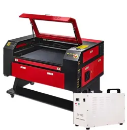 VEVOR 🔥 60W CO2 LASER ENGRAVING CUTTER MACHINE W/ CW3000 WATER CHILLER 20X28IN