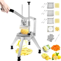 COMMERCIAL CHOPPER COMMERCIAL VEGETABLE CHOPPER WITH 4 BLADES FRUITS DICER VEVOR