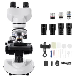 UIMOSO PROFESSIONAL BINOCULAR COMPOUND MICROSCOPE KIT 40-2000X MAGNIFICATION