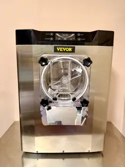 COMMERCIAL ICE CREAM MACHINE + STAINLESS STEEL ROLLING TABLE  LIGHTLY USED