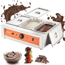 VEVOR CHOCOLATE TEMPERING MACHINE CHOCOLATE MELTING POT 26.5 LBS 3 TANKS