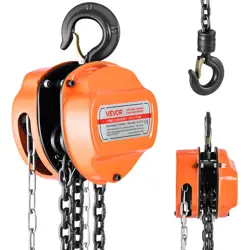 VEVOR HAND CHAIN HOIST 2200 LBS CAPACITY 10 FT MANUAL CHAIN BLOCK WITH G80 CHAIN