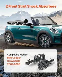 FRONT SHOCK ABSORBER STRUT ASSEMBLY 2PCS 2002-2006 MINI COOPER CONVERTIBLE