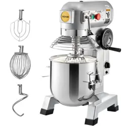 VEVOR COMMERCIAL 30QT DOUGH FOOD MIXER 3 SPEED GEAR DRIVEN BAKERY 1100W W/ TIMER