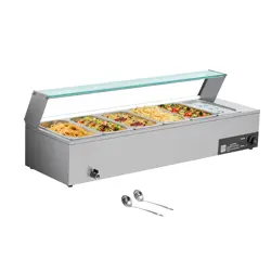 UIMOSO COMMERCIAL FOOD WARMER 6 PANS BUFFET BAIN MARIE COUNTERTOP STEAM TABLE