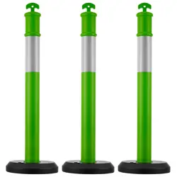 UIMOSO 3 PACKS TRAFFIC DELINEATOR POSTS 48 IN SAFETY CONES FILLABLE BASE GREEN
