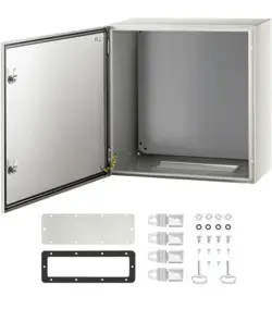 VEVOR 24X24X12'' CARBON STEEL ELECTRICAL ENCLOSURE IP65 WALL MOUNT JUNCTION BOX