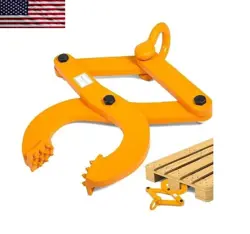 3 TON STEEL SINGLE SCISSOR PALLET PULLER CLAMP WITH CONVEX TEETH YELLOW GRABBER