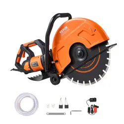 VEVOR 16'' ELECTRIC CONCRETE SAW WET/DRY SAW CUTTER WITH WATER PUMP AND BLADE