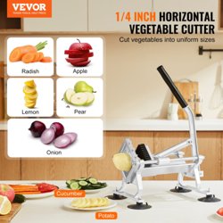 VEVOR COMMERCIAL VEGETABLE SLICER, 1/4 INCH FRUIT SLICER, STAINLESS STEEL