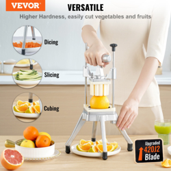 VEVOR COMMERCIAL VEGETABLE FRUIT CHOPPER, STAINLESS STEEL FRENCH FRY CUTTER