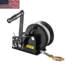 HAND WINCH 3500LBS CAPACITY HEAVY DUTY BRAKE WINCH W/ 10M STEEL ROPE TRACTION HO