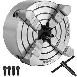 VEVOR K72-125 LATHE CHUCK 5 INCH 4-JAW,LATHE CHUCK INDEPENDENT REVERSIBLE JAW,ME