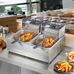 VEVOR COMMERCIAL ELECTRIC DEEP FRYER COUNTERTOP DEEP FRYER DUAL DETACHABLE TANKS