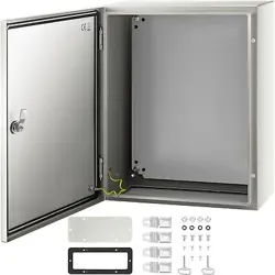 VEVOR NEMA STEEL ENCLOSURE, 20 X 16 X 8'' NEMA 4X STEEL ELECTRICAL BOX, IP66 WAT