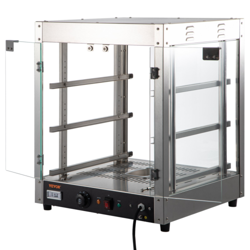 VEVOR 3-TIER COMMERCIAL FOOD WARMER COUNTERTOP PIZZA CABINET WITH WATER TRAY