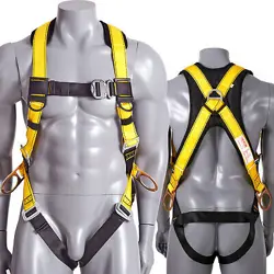 VEVOR SAFETY HARNESS UNIVERSAL FULL BODY HARNESS WITH PADDING & A LANYARD 340 LB