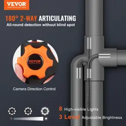 VEVOR ARTICULATING BORESCOPE CAMERA WITH LIGHT, TWO-WAY ARTICULATED ENDOSCOPE