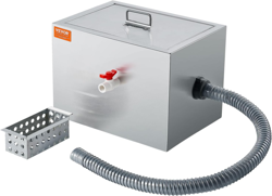 VEVOR COMMERCIAL GREASE TRAP, 8 LBS GREASE INTERCEPTOR, SIDE INLET INTERCEPTOR,