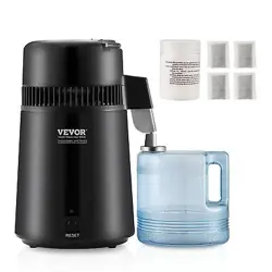 VEVOR WATER DISTILLER, 4L 1.05 GALLON PURE WATER PURIFIER FILTER FOR HOME COUNT