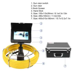 5IN 17MM IP68 WATERPROOF HANDHELD INDUSTRIAL PIPE SEWER INSPECTION VIDEO CAMERA