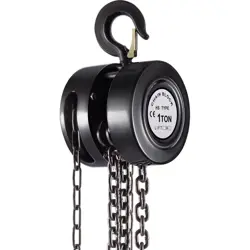1TON MANUAL CHAIN HOIST PULLER BLOCK W/ HOOKS 10 FEET LIFT BLACK LIFT TOOLS