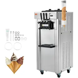 VEVOR 2200W COMMERCIAL SOFT ICE CREAM MACHINE 3 FLAVORS 5.3TO7.4 GALLON PER HOUR