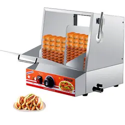 VEVOR 500W COMMERCIAL HOT DOG STEAMER ELECTRIC DROP DOWN DOOR FOOD BUN WARMER,