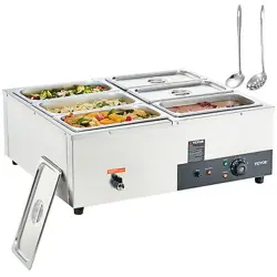 VEVOR COMMERCIAL FOOD WARMER 48QT COUNTERTOP STEAM TABLE BUFFET PAN BAIN MARIE