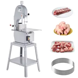 VEVOR 1500W COMMERCIAL ELECTRIC MEAT BANDSAW FROZEN MEAT CUTTER TOOL W/ 6 BLADES