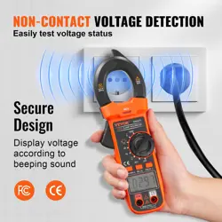 VEVOR DIGITAL CLAMP METER MULTIMETER TRUE RMS AC VOLT AMP NCV MEASUREMENT