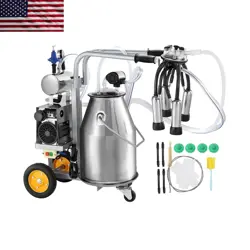 ELECTRIC COW MILKING MACHINE 6.6 GAL /25 L 304 STAINLESS STEEL BUCKET AUTOMATIC