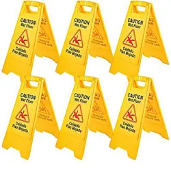 6 PACK CAUTION WET FLOOR SIGNS 25