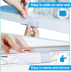 WIRE SHELVING LABELS HOLDERS 3INCH PLASTIC RACK LABELS INSERT NOT INCLUDED 38PCS