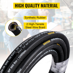 HYDRAULIC HOSE 3/8 INCH X 100 FT, COILED HYDRAULIC HOSE 4800 PSI, RUBBER HYDRAUL
