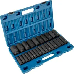 VEVOR IMPACT SOCKET SET 1/2 INCHES 26 PIECE DEEP SOCKETS, , 6-POINT , SOCKETS 