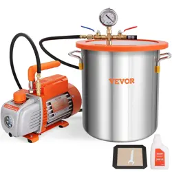 VEVOR 3 GALLON VACUUM CHAMBER AND 3.5CFM SINGLE STAGE PUMP DEGASSING CHAMBER KIT
