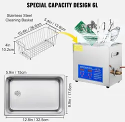 VEVOR ULTRASONIC CLEANER 6L WITH DIGITAL TIMER&HEATER, PROFESSIONAL ULTRA SONIC