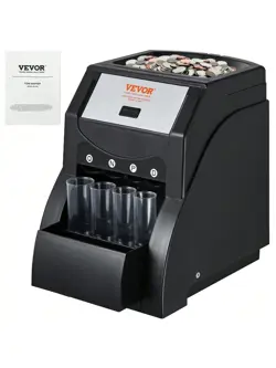 VEVOR USD COIN SORTER, COIN SORTER MACHINE FOR USD COIN HOLDS 200 COINS BLACK