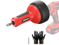 DRAIN AUGER, PLUMBING SNAKE W/GLOVES, 3/4