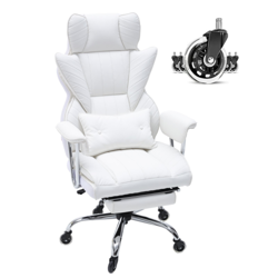VEVOR RECLINING OFFICE CHAIR WITH FOOTREST - WHITE