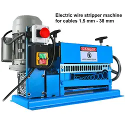 POWERED ELECTRIC WIRE STRIPPING MACHINE 15M/MIN 370W 10 BLADES COMERCIAL WIRE.