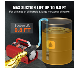 VEVOR DIESEL FUEL TRANSFER PUMP KIT,10 GPM 12V DC PORTABLE ELECTRIC SELF-PRIMING
