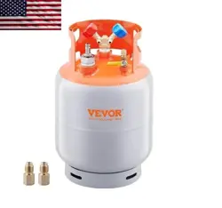30 LBS REFRIGERANT RECOVERY TANK WITH FLOAT SWITCH REUSABLE AC TANK HVAC FOR ALL