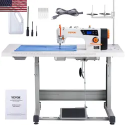 INDUSTRIAL SEWING MACHINE 550W SERVO MOTOR AND TABLE STAND 5000S.P.M HEAVY-DUTY