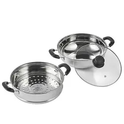 VEVOR STEAMER POT, 11IN/28CM STEAMER POT FOR COOKING WITH 3QT STOCK POT AND VEG