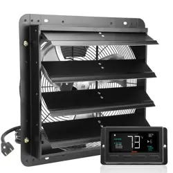 VEVOR 16'' SHUTTER EXHAUST FAN SHOP EXHAUST FAN REMOTE CONTROL WALL-MOUNT ATTIC