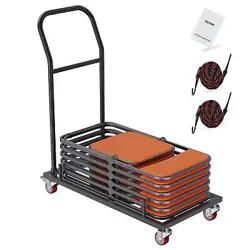 VEVOR FOLDING CHAIR DOLLY, IRON COMMERCIAL CART WITH 12 CHAIRS CAPACITY, FOLDIN