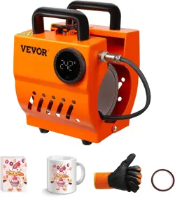 MUG HEAT PRESS MINI CUP PRESS MACHINE DIY SUBLIMATION BLANKS 11-15OZ ORANGE