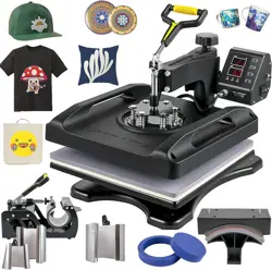 8 IN 1 PRESS MACHINE 15 X 15 INCH 360 SWING AWAY DIGITAL T-SHIRT/MUG/PLATE/MUG